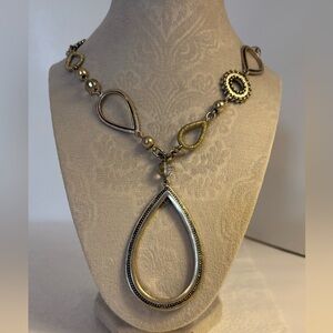 Metal Teardrop Statement Necklace